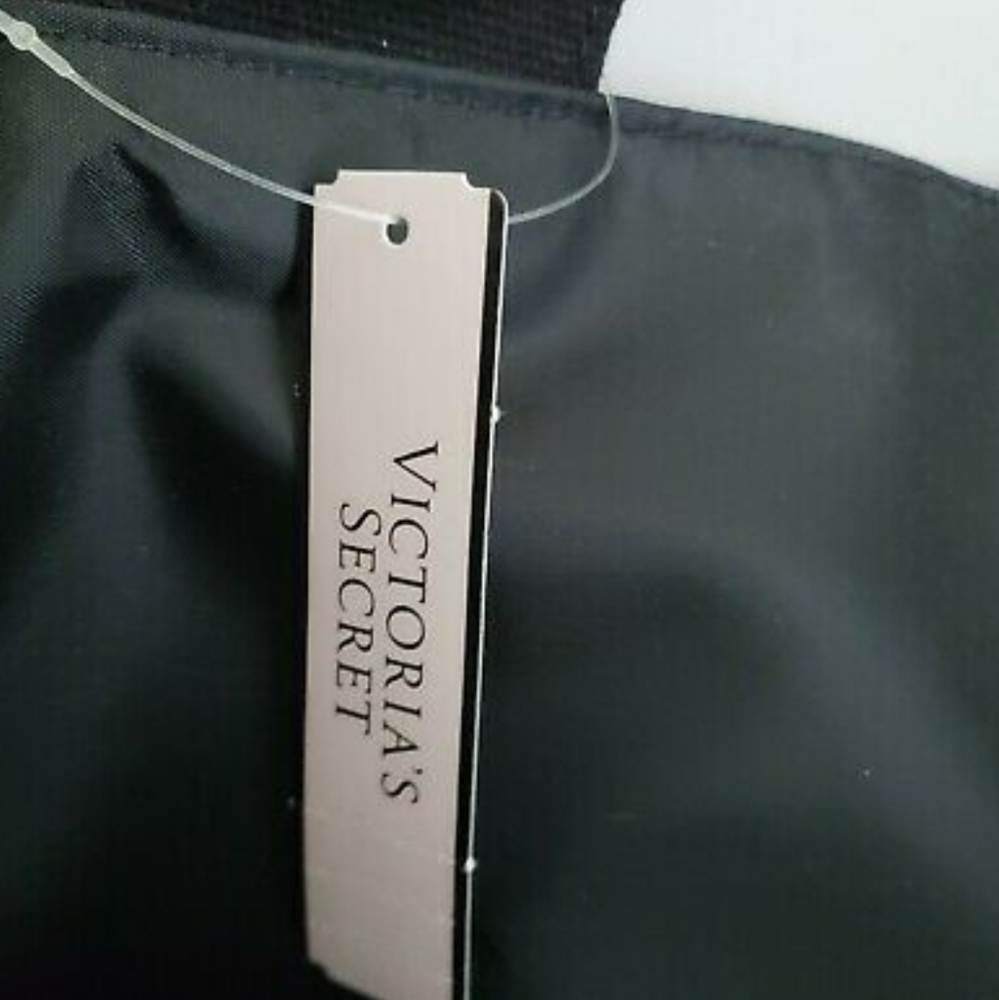 Victoria's Secret Angel XLarge Black Canvas Tote - Picture 7 of 8